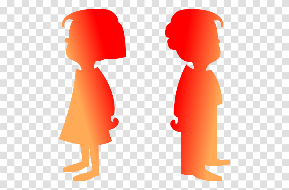 Figures Boy And Girl Clip Art, Silhouette, Back, Standing, Hand Transparent Png