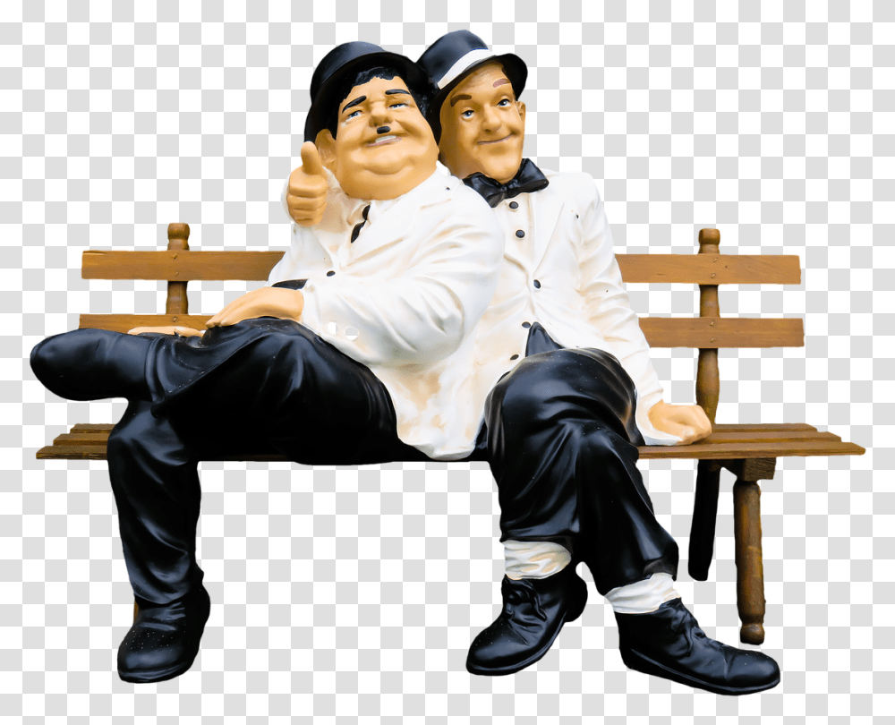 Figures Thick And Stupid Stan Laurel Oliver Hardy Dick Und Doof Figuren, Person, Sitting, Shoe Transparent Png