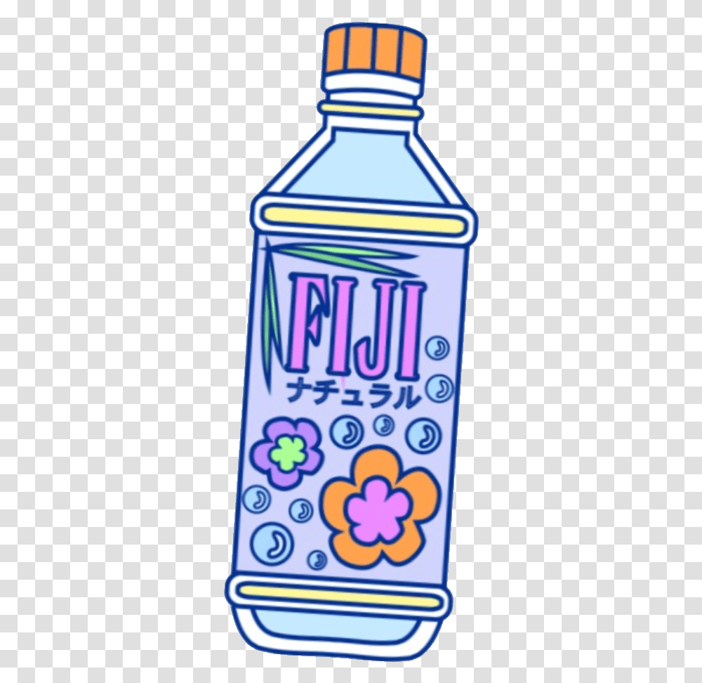 Fiji Water Vaporwave Sticker Redbubble Stickers Aesthetic, Text, Label, Tin, Can Transparent Png