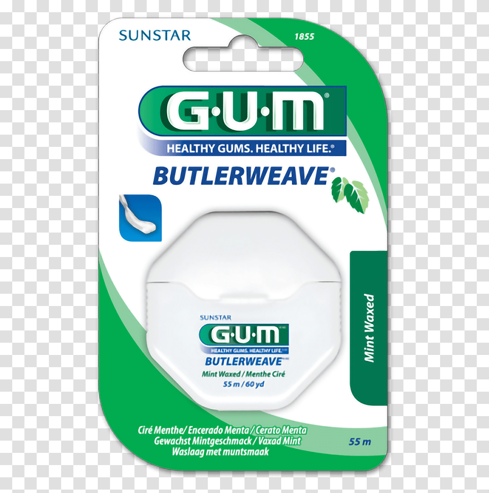 Fil Dentaire Butlerweave Cir La Menthe Degum Mint Waxed Dental Floss, Label, Bottle, Bathroom Transparent Png