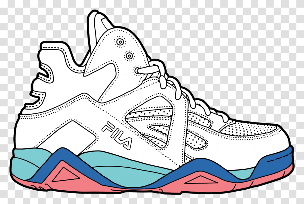 Fila The Cage X Pink Dolphin White Sneakers, Apparel, Shoe, Footwear Transparent Png
