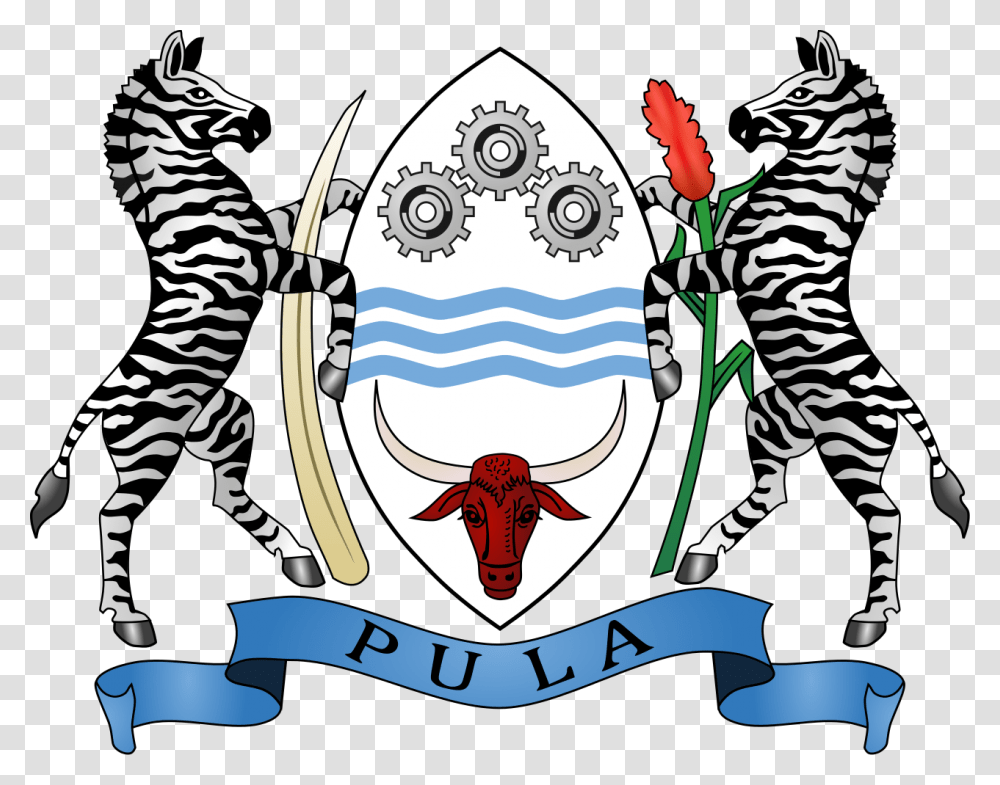 File Coat Of Botswana Botswana Coat Of Arms, Stencil, Poster Transparent Png