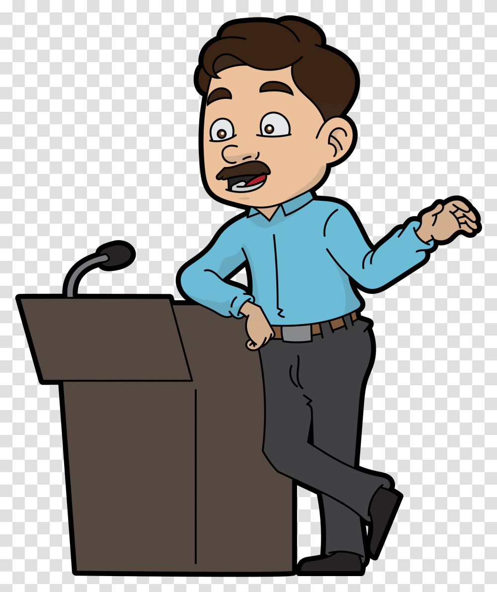 File Confident Cartoon Male Speaker Person Clipart, Audience, Crowd, Human, Speech Transparent Png