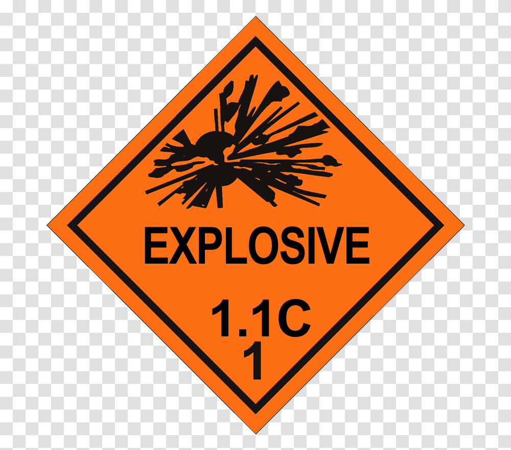 File Explosive 1 1c Explosives Sign, Road Sign, Logo, Trademark Transparent Png