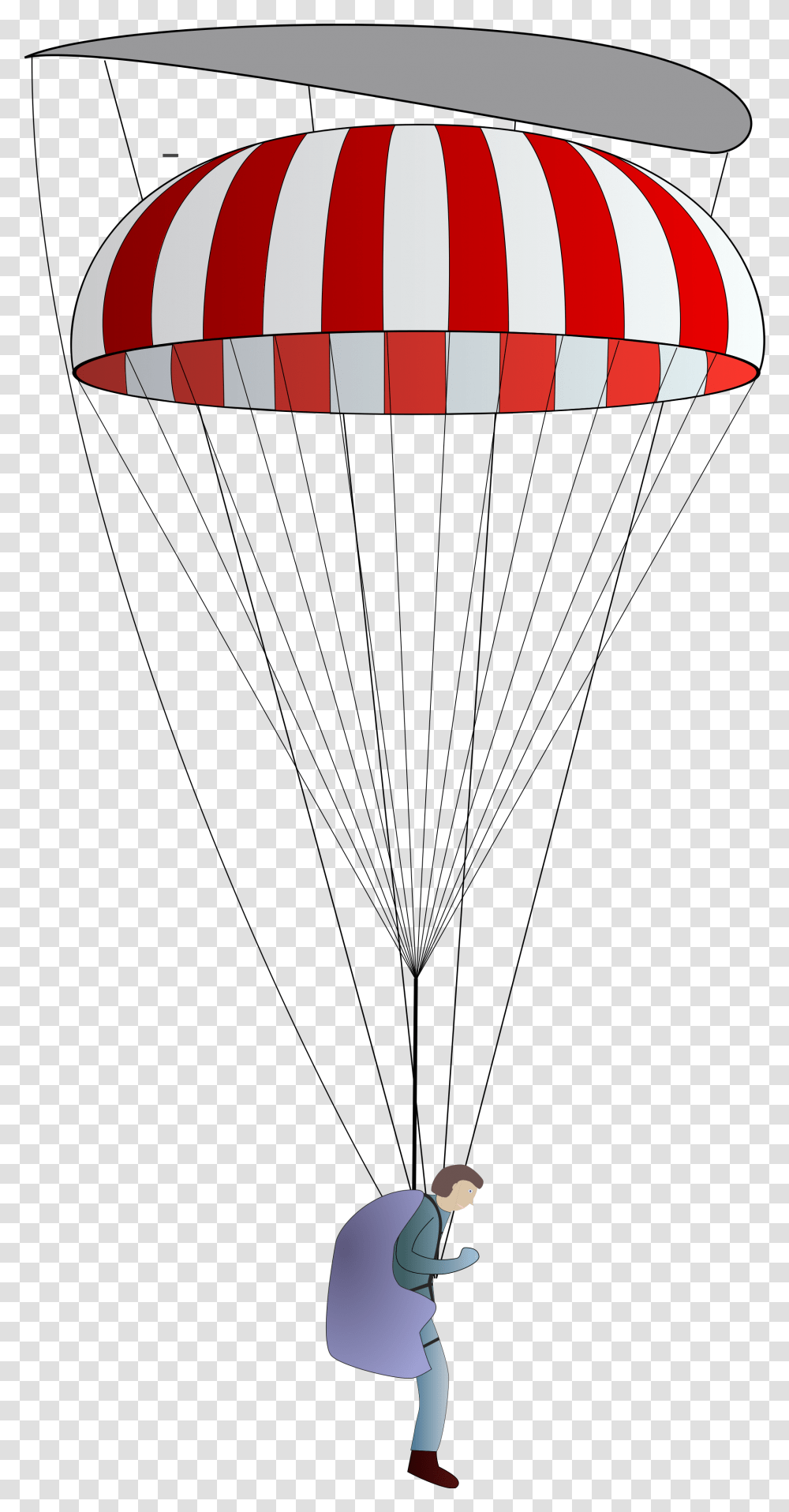 File Longueur Suspentage Parapente Open Parachute Clipart, Person, Human, People Transparent Png