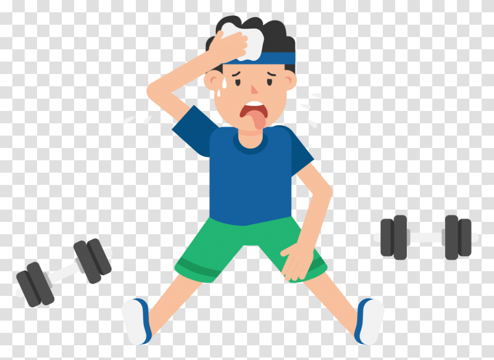 File Man Tired After Workout Cartoon, Person, People, Face, Sport Transparent Png