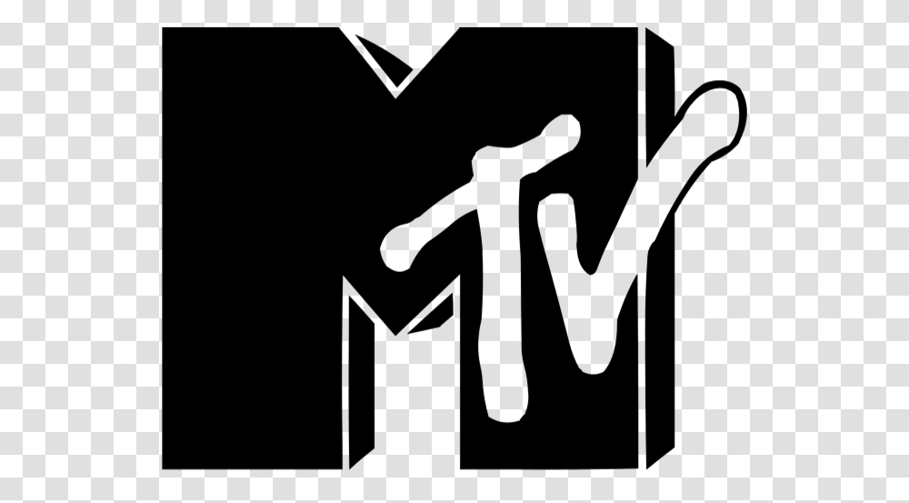 File Mtv White Mtv Logo, Sign, Road Sign, Stencil Transparent Png