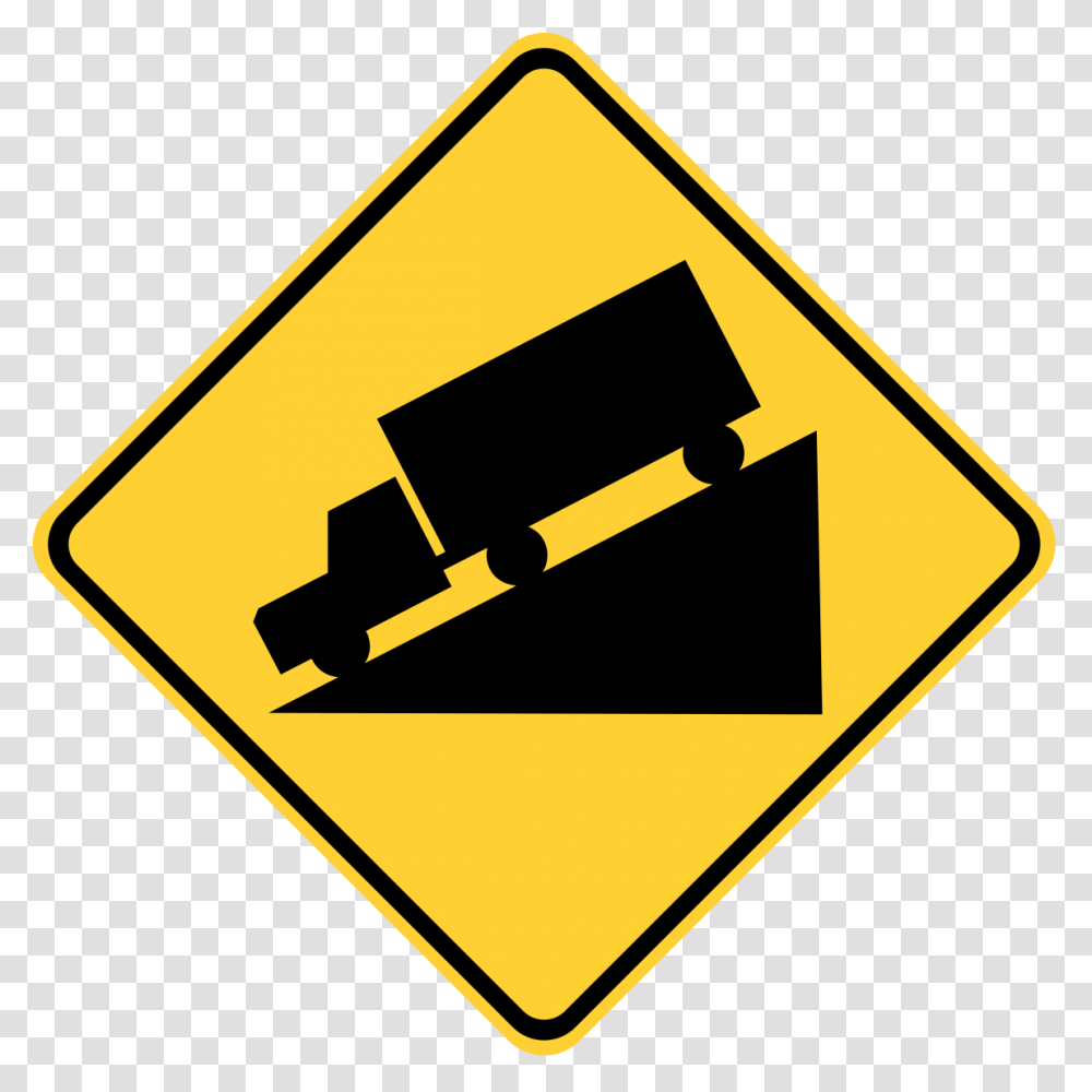 File Mutcd W7 1 Svg Warning Road Signs Clipart Steep Hill Sign Transparent Png
