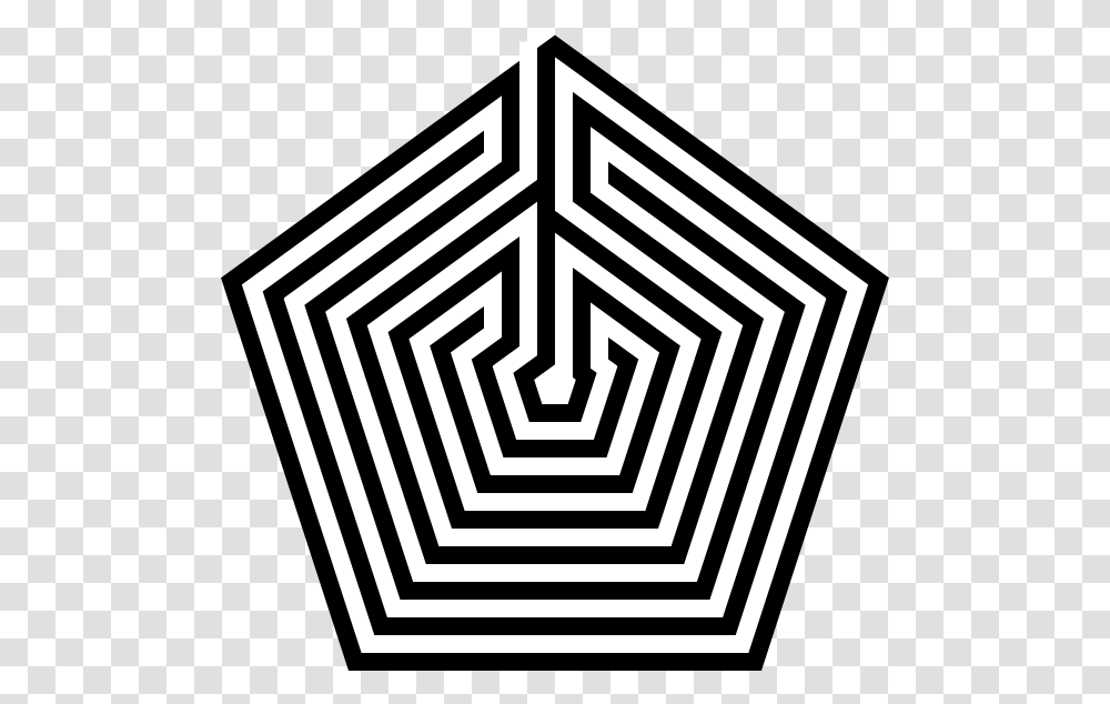 File Pentagonallabyrinth Svg Geometric Lines And Optical Illusions Gif Yellow, Triangle, Rug, Symbol, Star Symbol Transparent Png