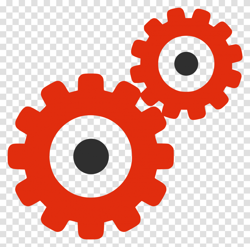 File Red Silhouette Gears Svg Red Gear Icon Red Gear Icon, Machine, Cross Transparent Png