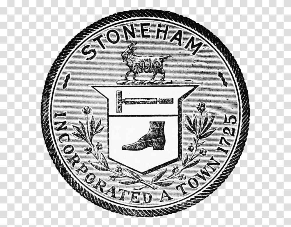 File Stonehamma Seal Emblem Stoneham Ma Town Seal, Coin, Money, Nickel Transparent Png