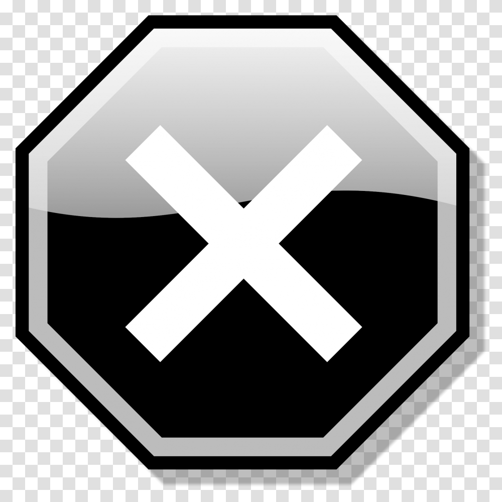 File Stop X Nuvola Black Svg Wikimedia Commons Stop Hand Black And White, Cross, Label Transparent Png