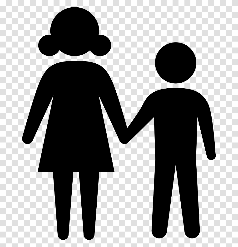 File Svg Boy And Girl Holding Hands Person Human Silhouette People Transparent Png Pngset Com