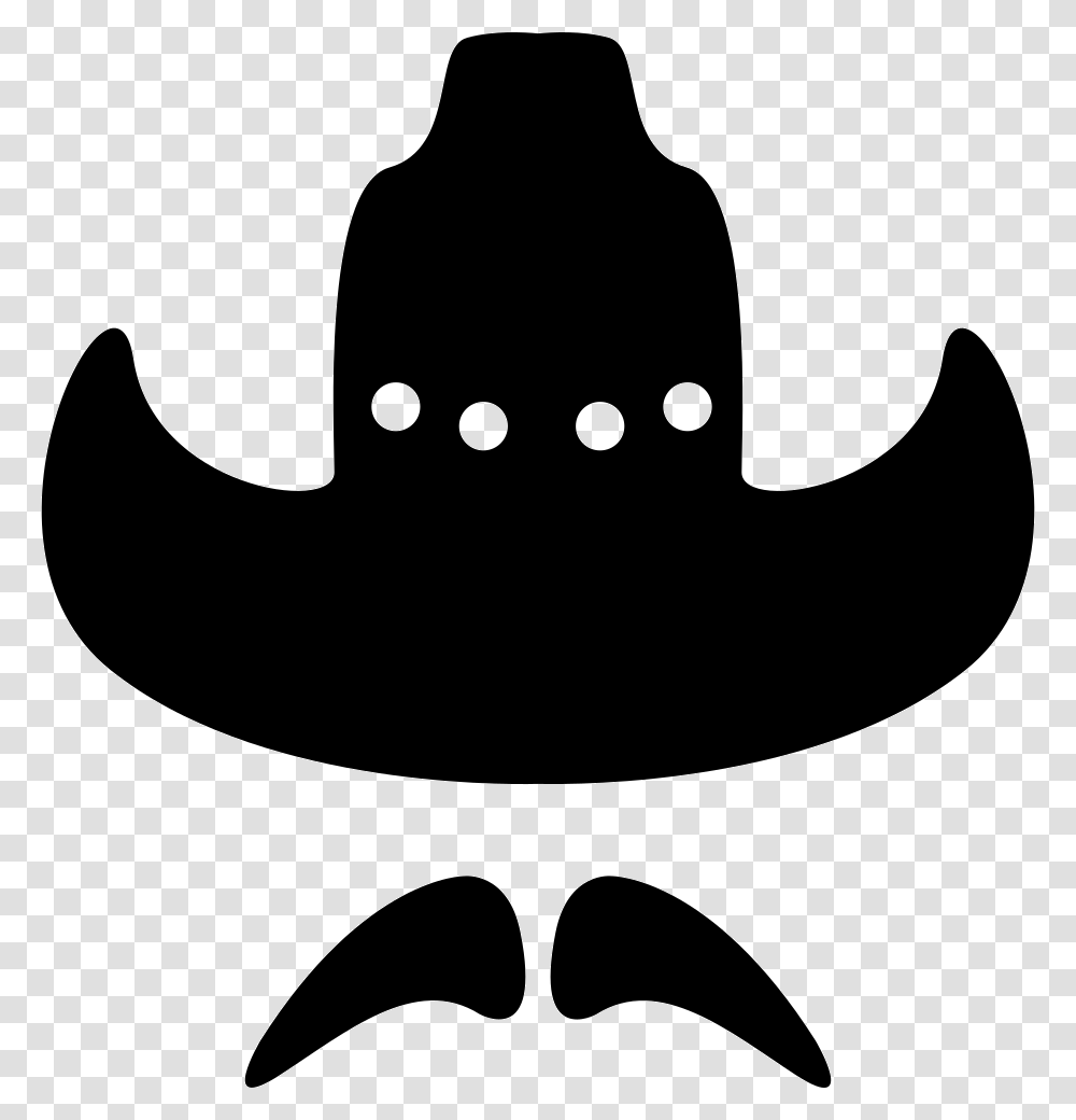 File Svg Cowboy Hat And Mustache, Apparel, Silhouette, Stencil Transparent Png