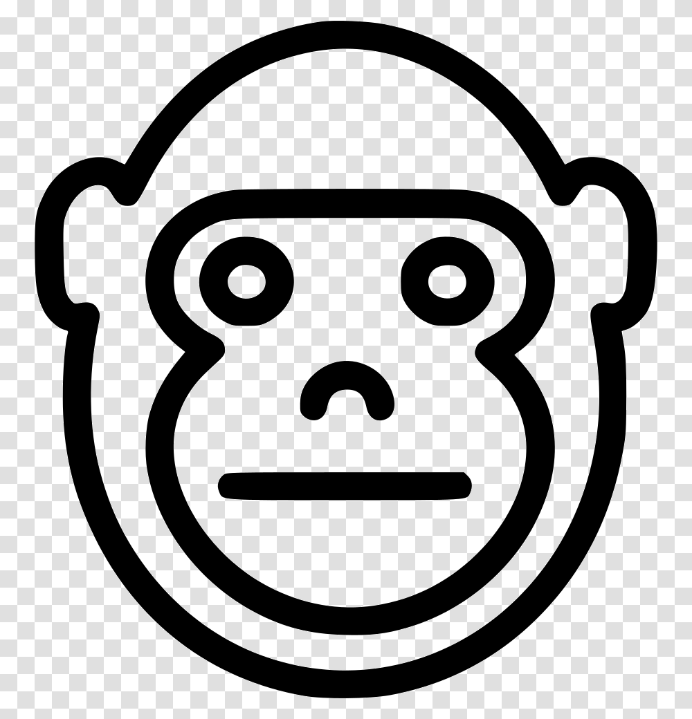 File Svg Gorilla Face Outline Icone Gorille, Stencil, Label Transparent Png