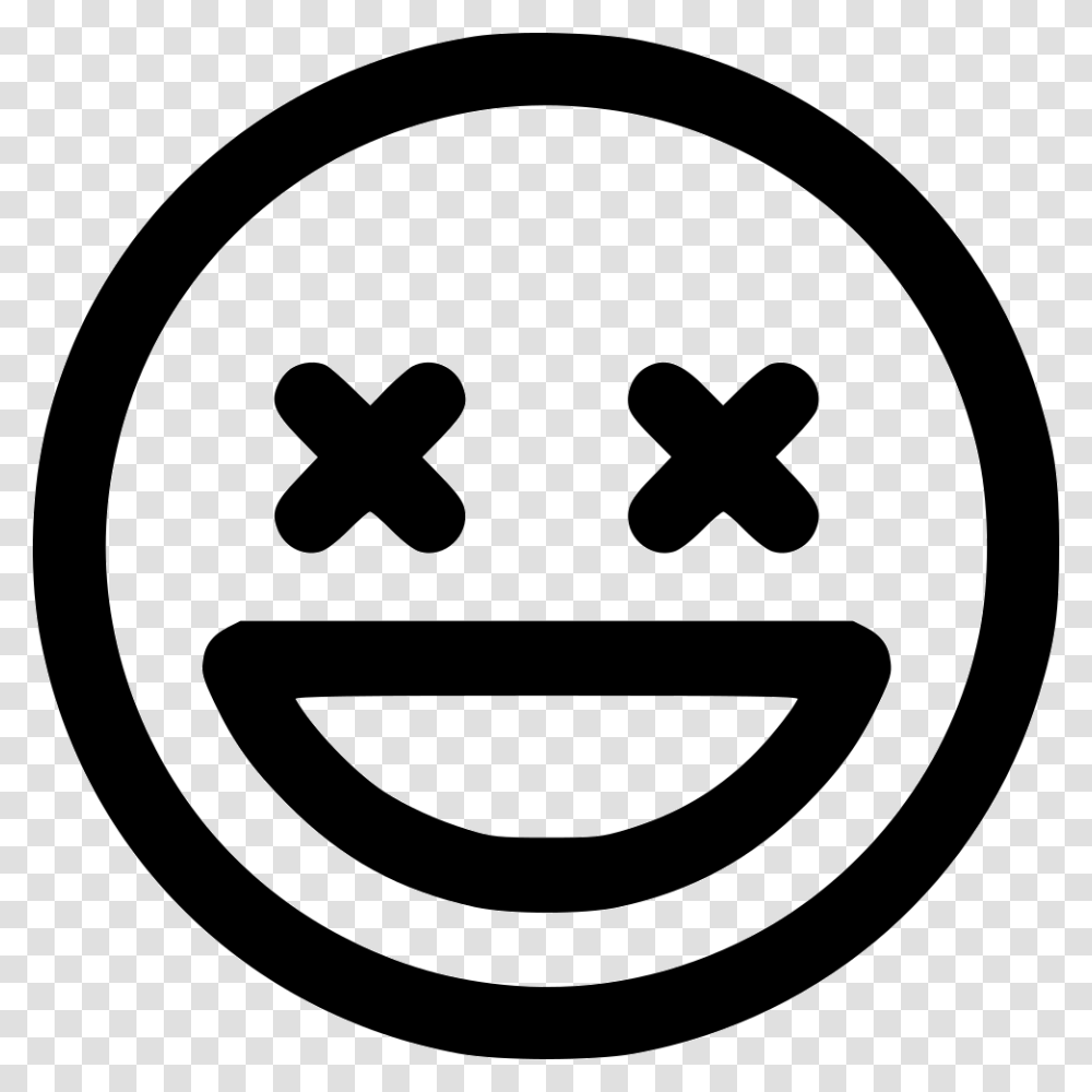 File Svg Laugh Emoji Black And White, Stencil, Logo, Trademark Transparent Png