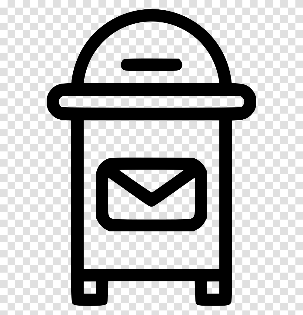 File Svg Outline Picture Of Postbox, Mailbox, Letterbox, Stencil, Label Transparent Png