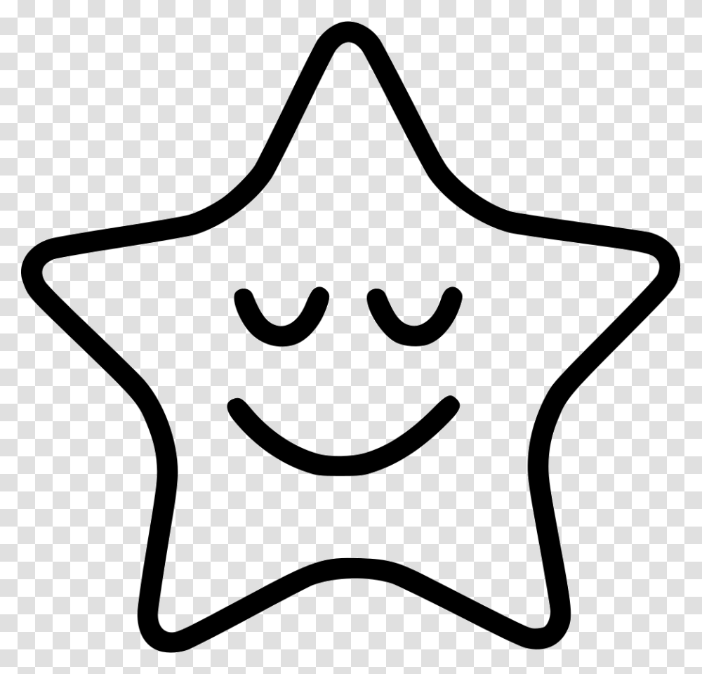 File Svg Star Black And White With Smiley, Star Symbol Transparent Png