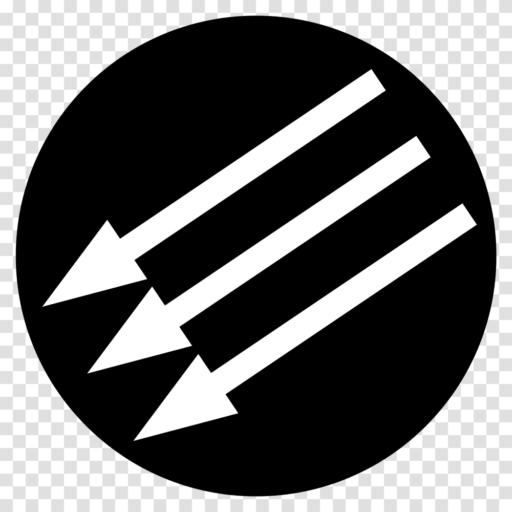 Fileantifascist Circle Bwsvg Wikipedia 3 Arrows Symbol, Sword, Blade, Weapon, Weaponry Transparent Png