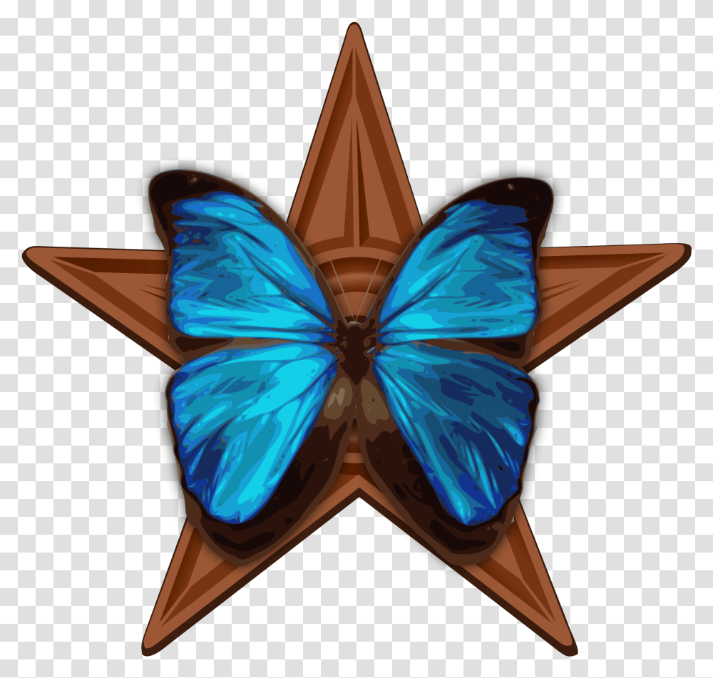 Fileblue Butterfly Barnstarsvg Wikimedia Commons Butterfly Line Of Symmetry, Ornament, Pattern, Symbol, Star Symbol Transparent Png