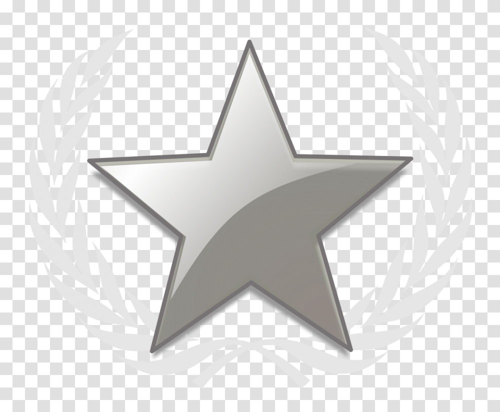 Filecrystal Clear Silver Star With Laurel Wreathsvg Laurel Wreath, Symbol, Emblem, Sink Faucet, Star Symbol Transparent Png