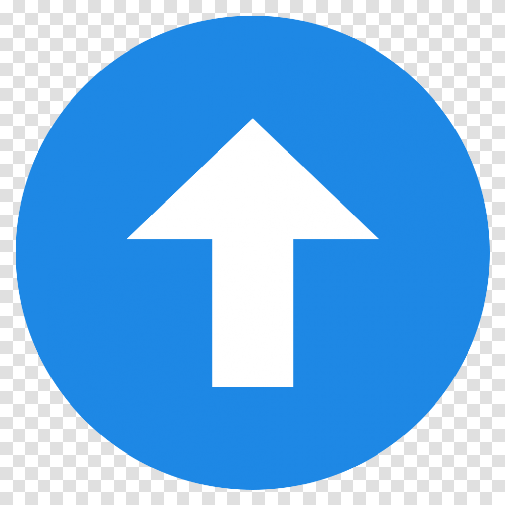 Fileeo Circle Blue White Arrow Upsvg Wikimedia Commons Arrow Icon Green, Symbol, Sign, Road Sign, Pedestrian Transparent Png