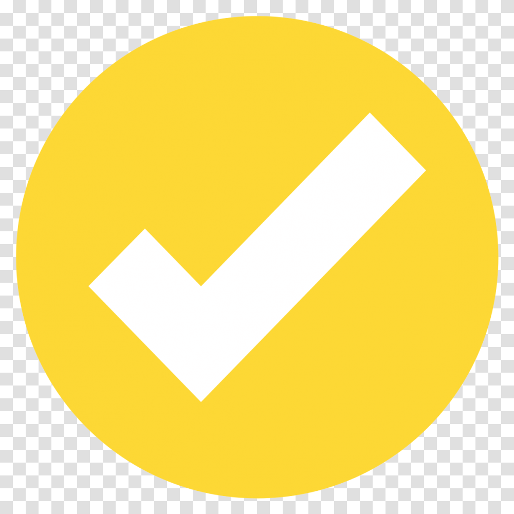 Fileeo Circle Yellow White Checkmarksvg Wikimedia Commons Circle Yellow Check Mark, Symbol, Logo, Trademark, Text Transparent Png