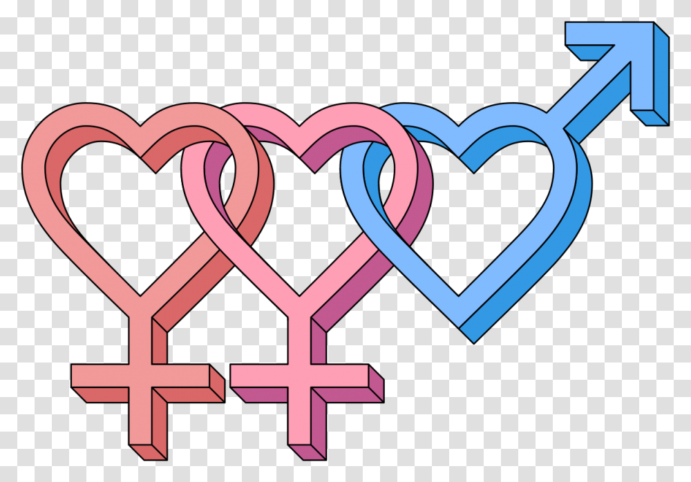 Filefemale Bisexual Hearts 3d Symbolsvg Wikimedia Commons Female Bisexual Symbol, Purple, Alphabet, Text, Knot Transparent Png