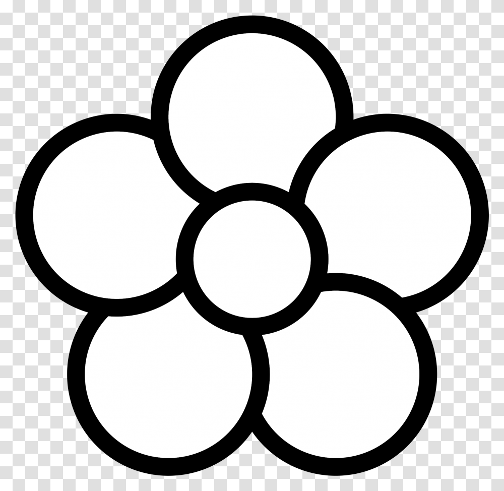 Filefive Petal Flower Iconwhitesvg Wikimedia Commons Simple 5 Petal Flower Drawing, Stencil, Texture, Symbol Transparent Png