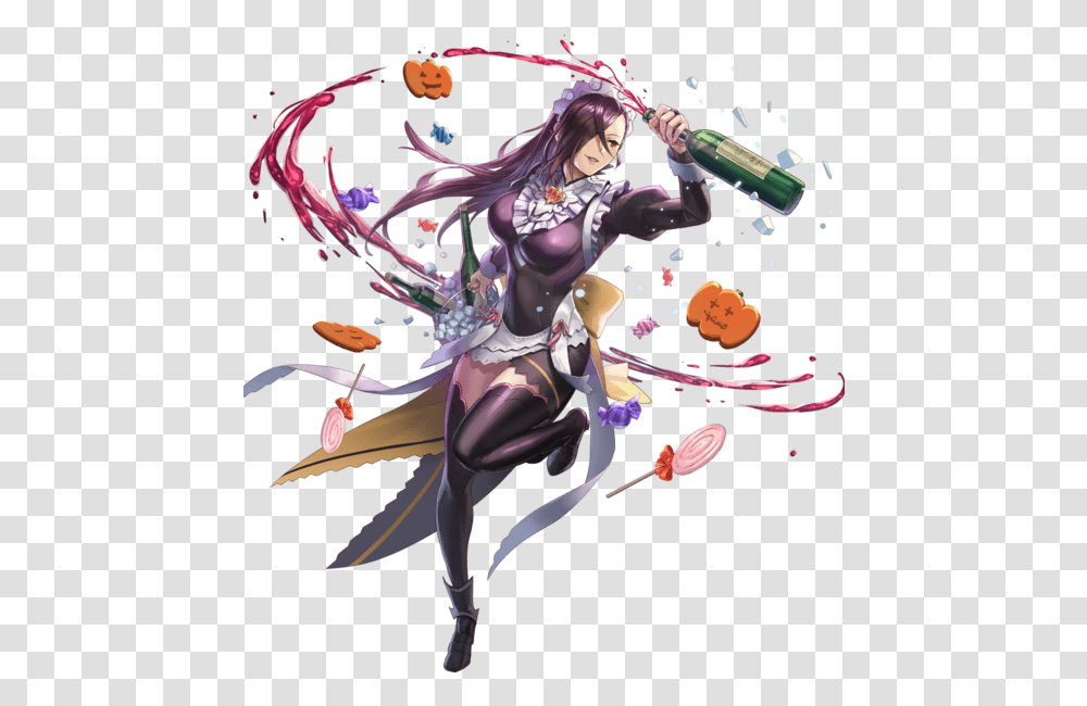 Filekagero Beverage Ninja Btlface Cwebp Fire Emblem Fire Emblem Heroes Kagero Maid, Comics, Book, Manga, Person Transparent Png