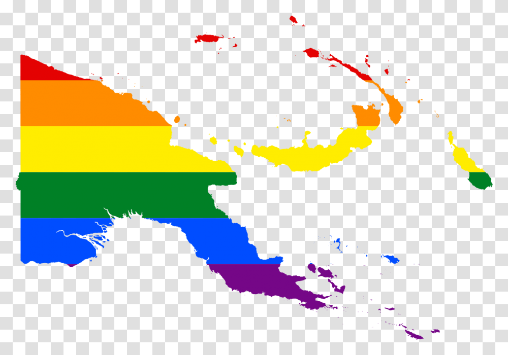 Filelgbt Flag Map Of Papua New Guineasvg Wikipedia Lgbt Papua New Guinea, Diagram, Plot, Atlas, Graphics Transparent Png