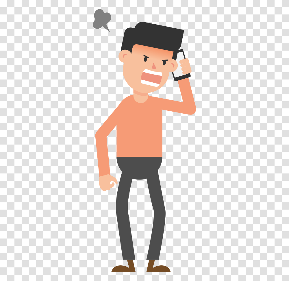 Fileman Talking Angry On The Phone Cartoon Vector Human Cartoon Vector Black, Person, Face, Standing, People Transparent Png