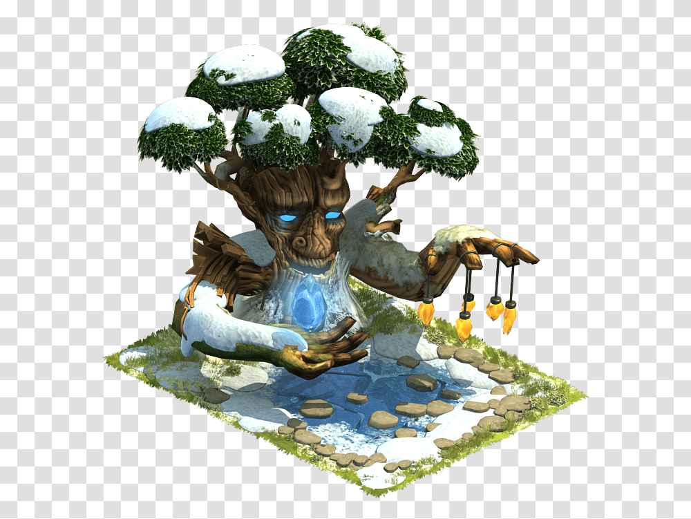 Filesnowy Charming Treepng Elvenar Wiki En Tree, Figurine, Art, Crowd Transparent Png