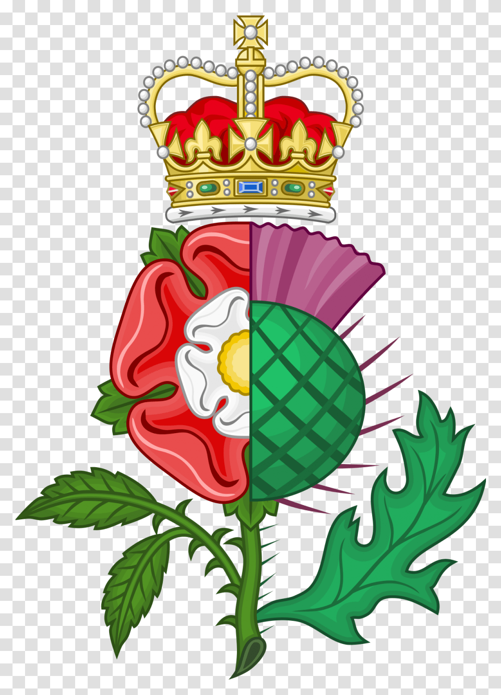 Fileunion Of The Crowns Royal Badge Imperial Crownsvg Scottish Thistle Clipart, Plant, Accessories, Birthday Cake, Dessert Transparent Png