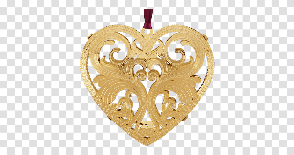 Filigree Heart Decorative, Pendant, Rug, Gold Transparent Png