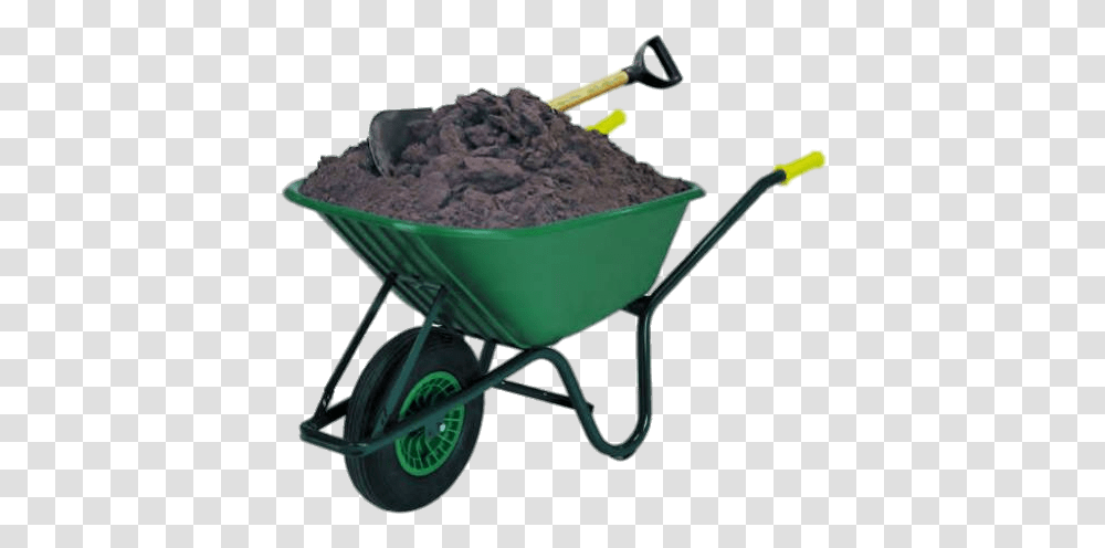 Filled With Dirt Wheel Barrows, Wheelbarrow, Vehicle, Transportation Transparent Png