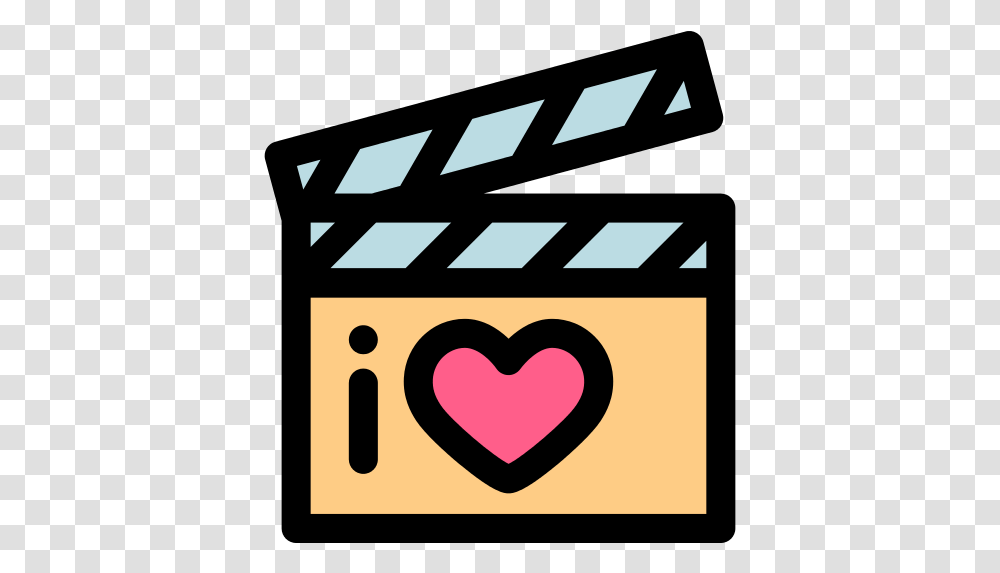 Film Clapboard Image Claquete Love De Cinema, Heart, Text, Poster, Advertisement Transparent Png