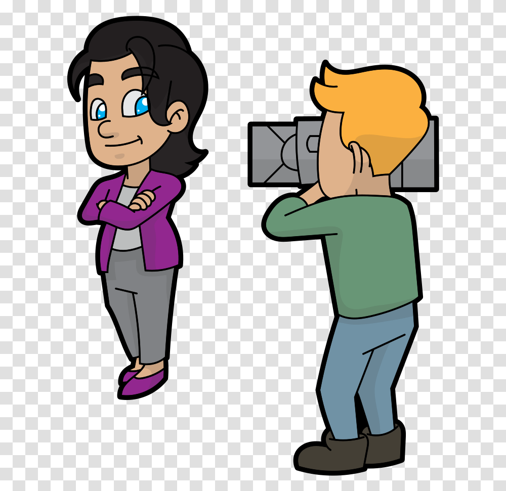 Filming Cartoon, Person, Female, Pants Transparent Png