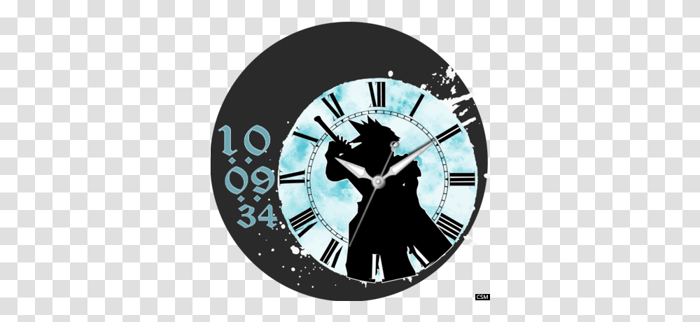 Final Fantasy 7cloud Strife Round Custom Faces Full Fictional Character, Analog Clock, Clock Tower, Architecture, Building Transparent Png