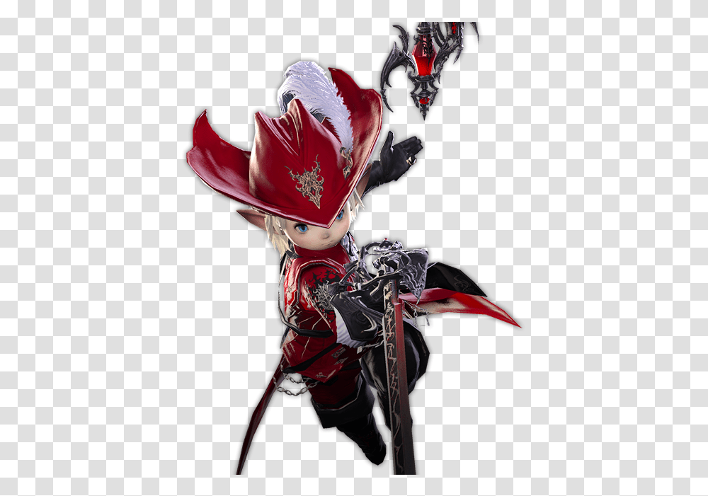Final Fantasy Red Mage New Download Final Fantasy Xiv Red Mage, Person, Toy, Doll Transparent Png