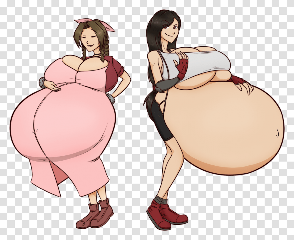Belly inflation anime беременная