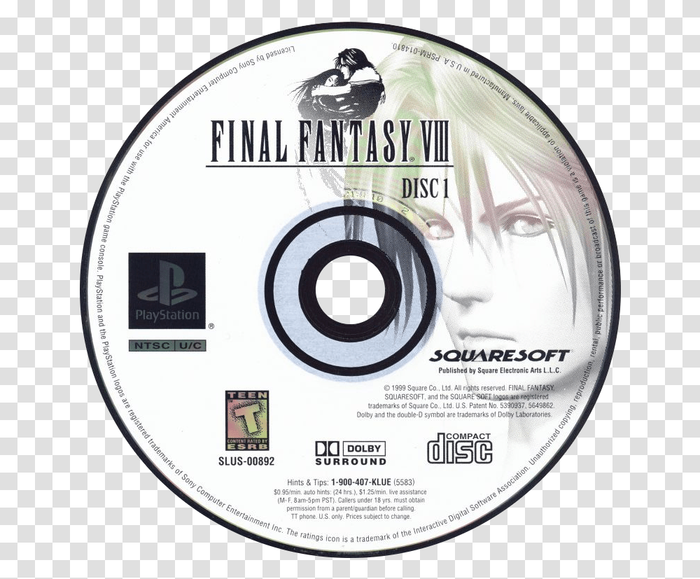 Final Fantasy Viii Details Launchbox Games Database Final Fantasy Viii Cd Label, Disk, Dvd Transparent Png