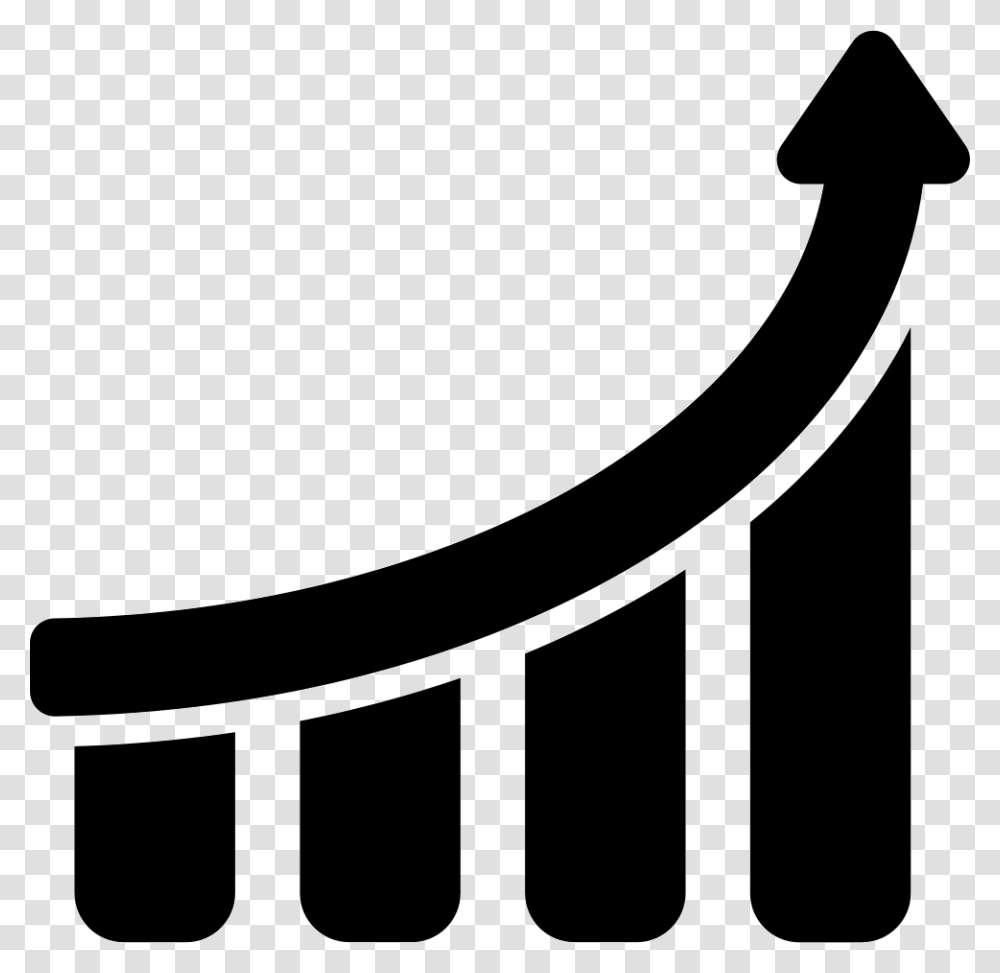 Finances Stats Bars Graphic With Up Arrow Arrow Going Up, Stencil, Axe, Tool, Hammer Transparent Png