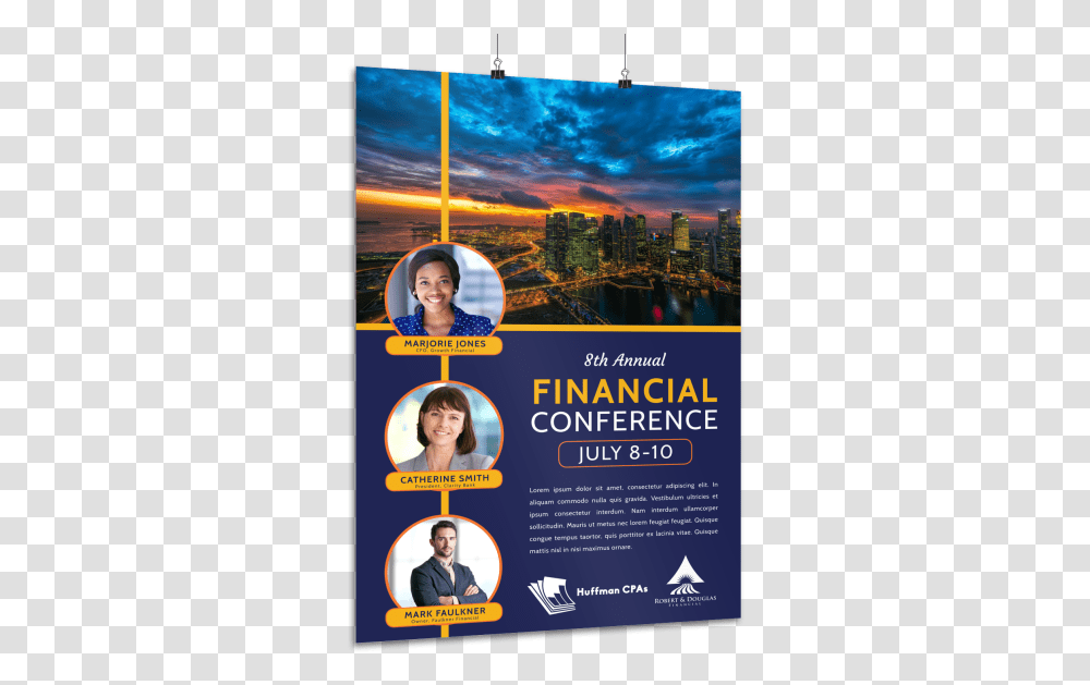 Financial Conference Poster Template Preview Financial Conference Template, Person, Human, Advertisement, Flyer Transparent Png