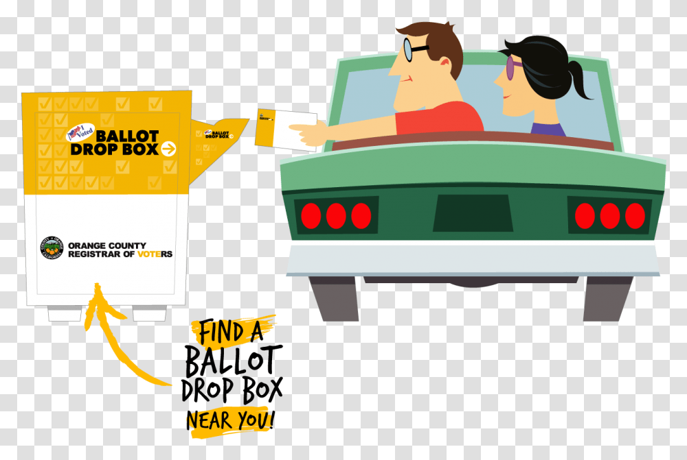 Find A Ballot Drop Box Cartoon, Transportation, Vehicle, Car Wash Transparent Png