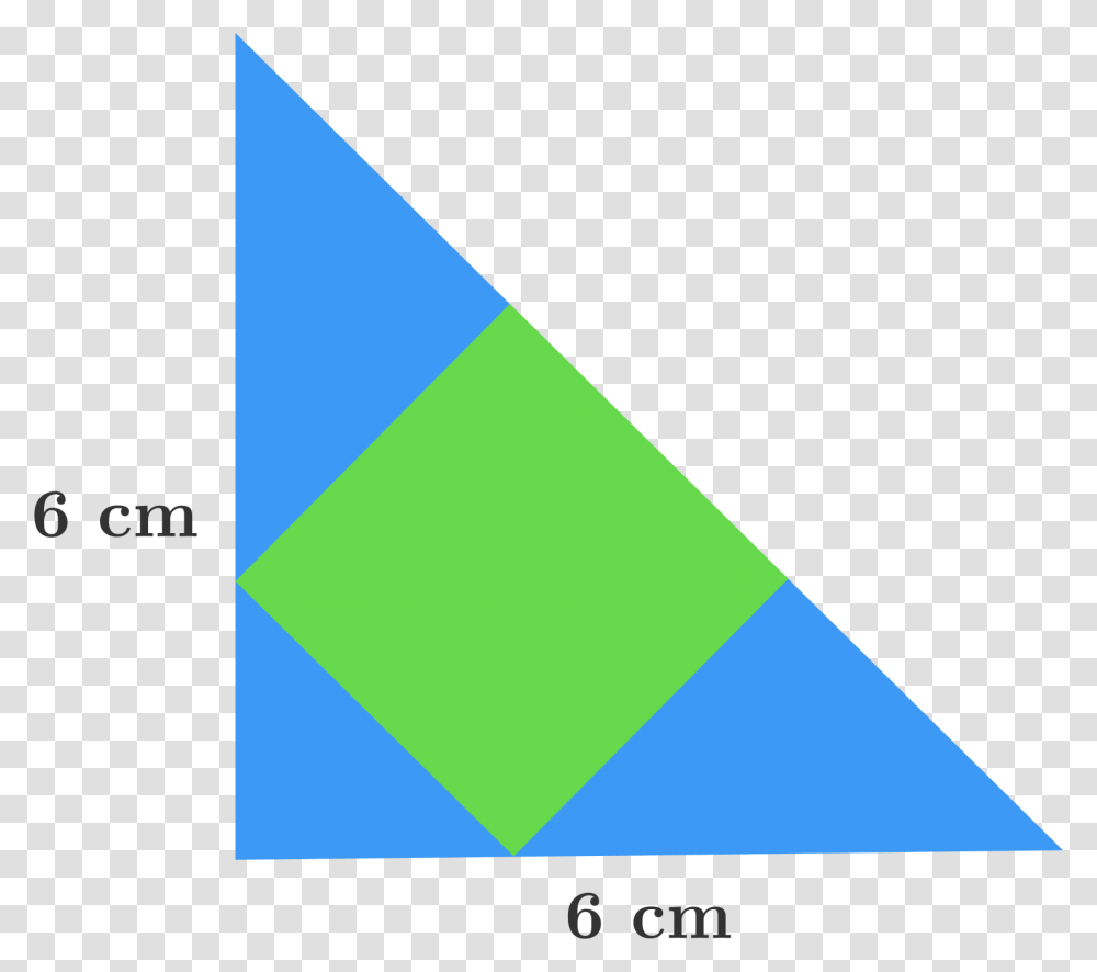 Find The Area In Cem Of The Shaded Green Square In, Triangle Transparent Png