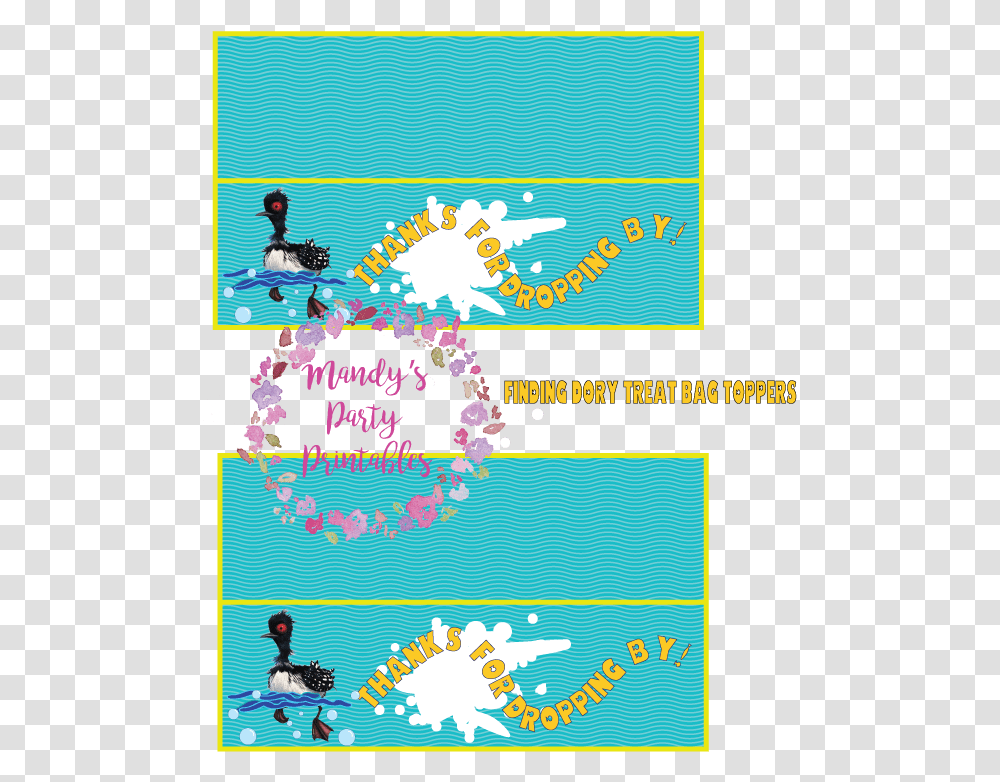 Finding Dory Becky Bag Toppers Via Mandy S Party Printables Illustration, Bird, Outdoors, Advertisement Transparent Png