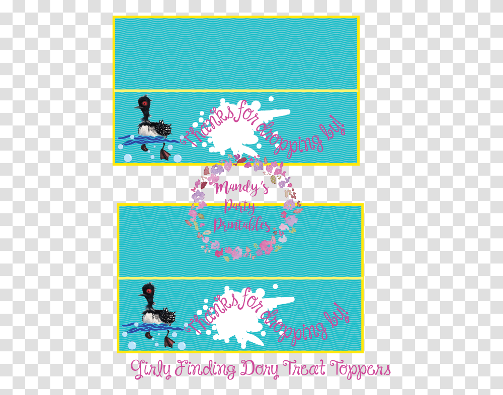 Finding Dory Becky Party Bag Topper Via Mandy S Party, Poster, Advertisement, Bird Transparent Png