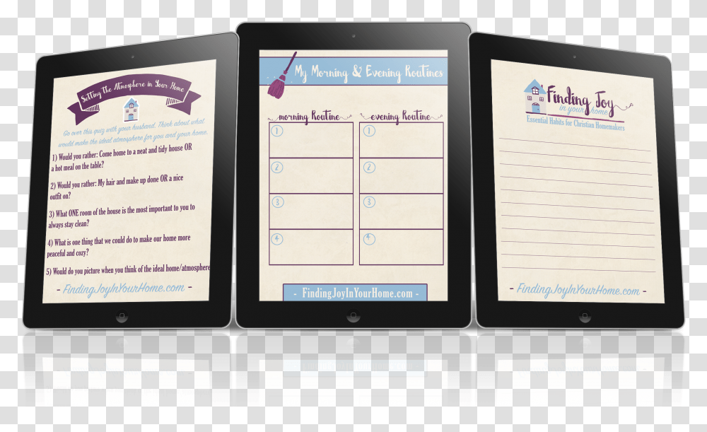 Finding Joy In Your Home Free Ecourse Tablet Computer, Page, Calendar, White Board Transparent Png