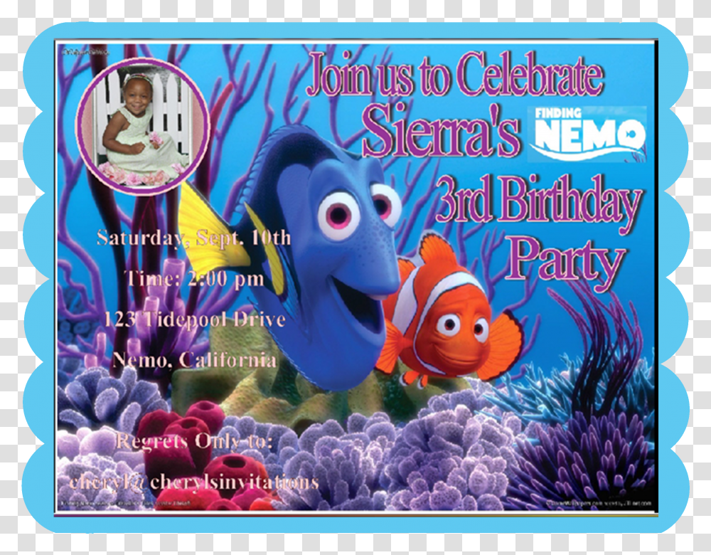 Finding Nemo Birthday Party Invitation Nemo And Dory Hd Transparent Png